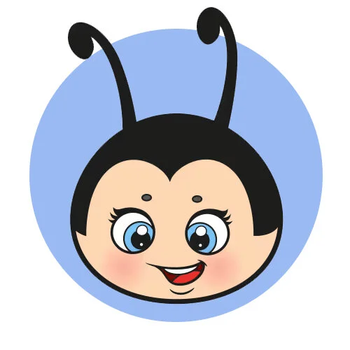 Цветной вариант раскраски голова божья коровка