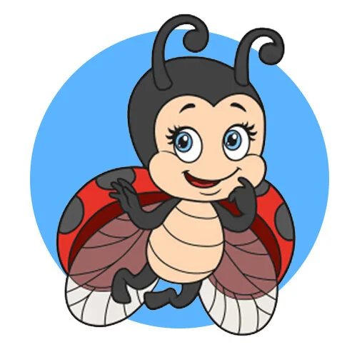 Цветной вариант раскраски божья коровка крылья