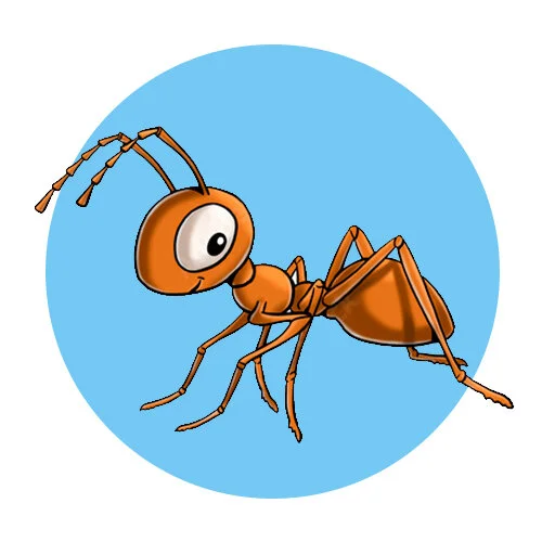 Цветной вариант раскраски муравей настоязщий