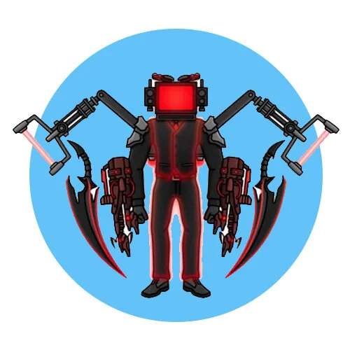 Цветной вариант раскраски новый энергичный тв-мен с астро скибиди