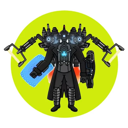 Цветной вариант раскраски титан камерамен с астро апгрейд скибиди