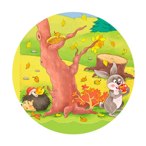 Цветной вариант раскраски осень теплая времена года