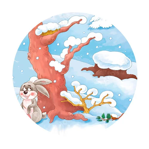 Цветной вариант раскраски зима настоящая времена года