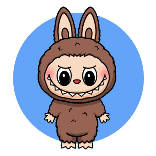 Цветной пример раскраски лабубу милаш плюш