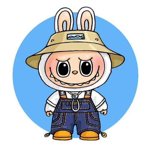 Цветной вариант раскраски лабубу вариант