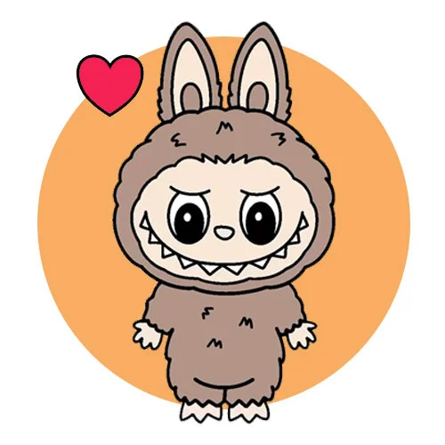 Цветной вариант раскраски лабубу плюш