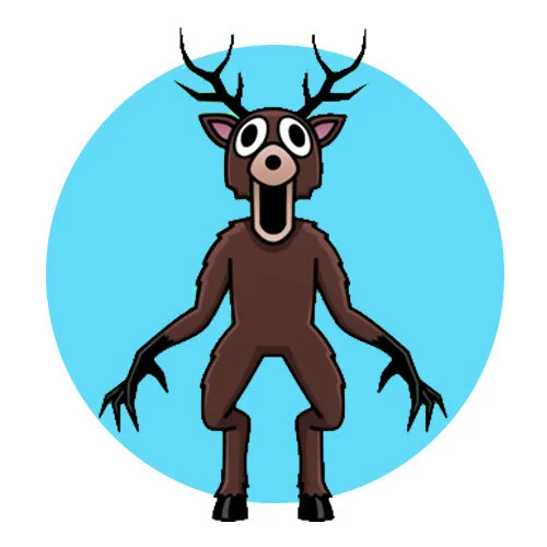 Цветной пример раскраски 99 ночей в лесу deer олень