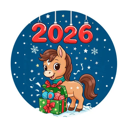 Цветной вариант раскраски милашка пони лошадка 2026