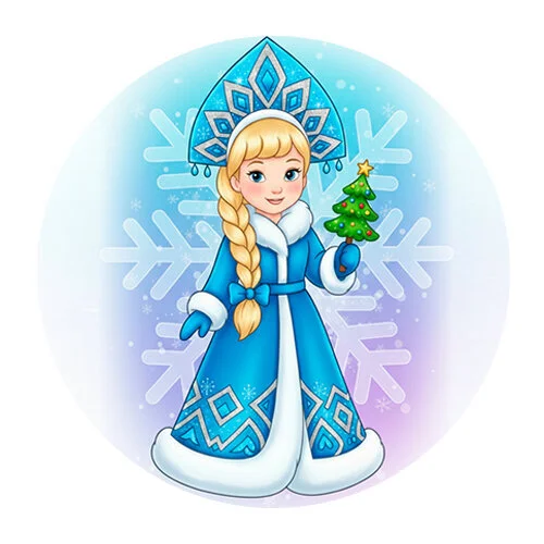 Цветной вариант раскраски снегурочка красивая внучка