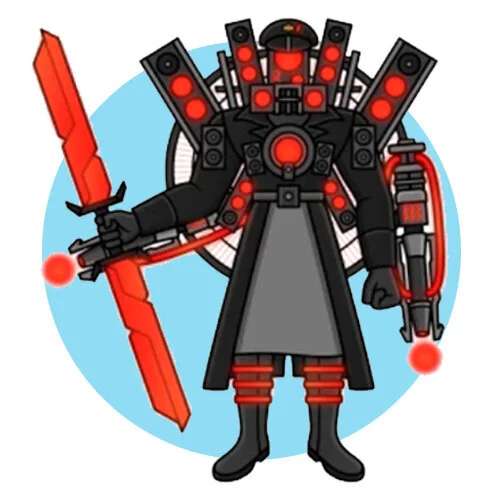 Цветной пример раскраски капитан титан спикермен