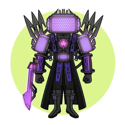 Цветной пример раскраски титан синемамэн