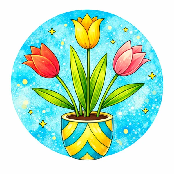 Цветной вариант раскраски ландыши крупные