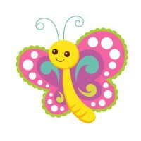 Цветной вариант раскраски легкая раскраска бабочки