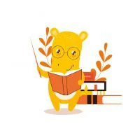 Цветной вариант раскраски бегемот учитель с указкой