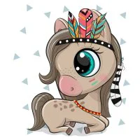 Цветной вариант раскраски очень милый пони картинка