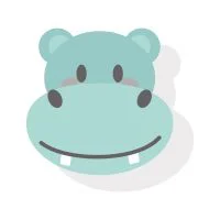 Цветной пример раскраски легкая раскраска головы бегемота