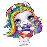 Цветной вариант раскраски единорог пупси слайм радуга звезда лол