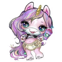 Цветной вариант раскраски единорог пупси слайм лол звездочка упси