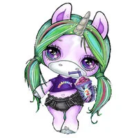 Цветной вариант раскраски единорог пупси слайм лол сладкоежка