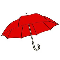 Цветной вариант раскраски зонт