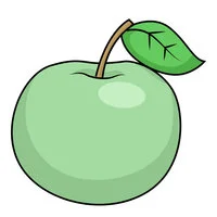 Цветной вариант раскраски яблоко