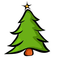 Цветной вариант раскраски дерево елка