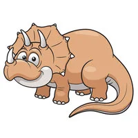 Цветной вариант раскраски динозавр трицератопс