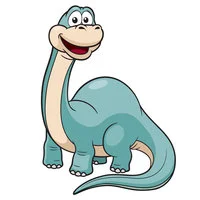 Цветной вариант раскраски милый динозавр брахиозавр