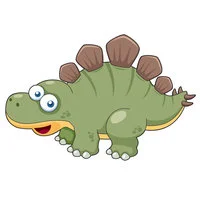 Цветной пример раскраски милый динозаврик