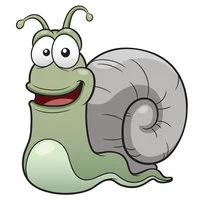 Цветной вариант раскраски улитка