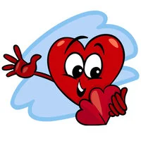 Цветной вариант раскраски милое сердечко