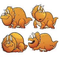 Цветной вариант раскраски динозавр трицератопс