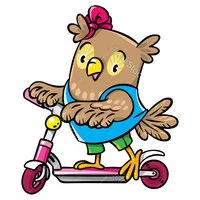 Цветной вариант раскраски сова на скейтборде