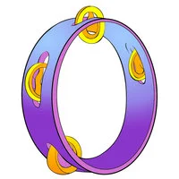 Цветной вариант раскраски музыкальный инструмент бубен