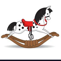 Цветной вариант раскраски лошадка качалка