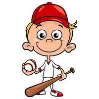 Цветной вариант раскраски бейсбол спорт