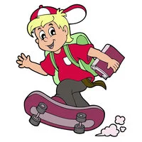 Цветной пример раскраски скейтборд экстремальный вид спорта