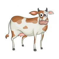 Цветной вариант раскраски коровка му-му