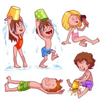 Цветной вариант раскраски детские летние забавы