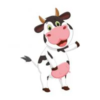 Цветной пример раскраски веселая корова