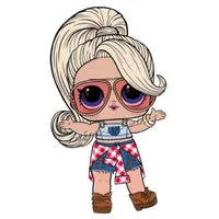 Цветной вариант раскраски кукла лол модная в очках и рубашке