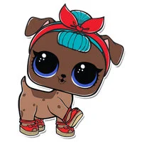 Цветной вариант раскраски лол питомец щенок bb