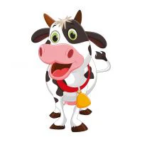 Цветной вариант раскраски улыбающаяся коровка