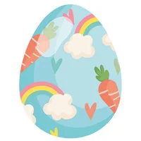 Цветной вариант раскраски милый рисунок яйца на пасху