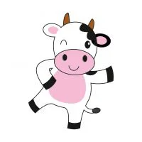 Цветной вариант раскраски коровка делают зарядку