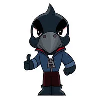 Цветной вариант раскраски ворон кроу