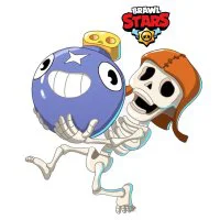 Цветной вариант раскраски тик на руках у скелетона