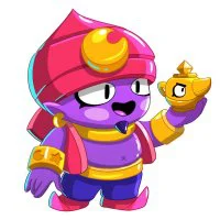 Цветной вариант раскраски джин с лампой