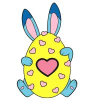 Цветной вариант раскраски милое пасхальное яйцо