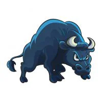 Цветной вариант раскраски бык силач